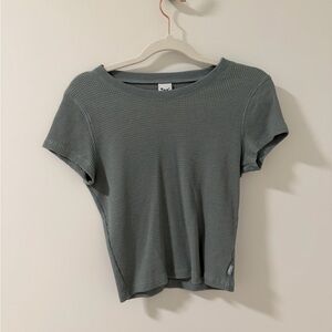 TNA Slate Gray Ribbed Short Sleeve Tee